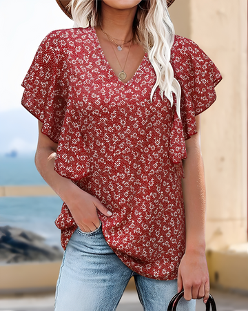 Eleri - Trendige Bluse mit V-Ausschnitt