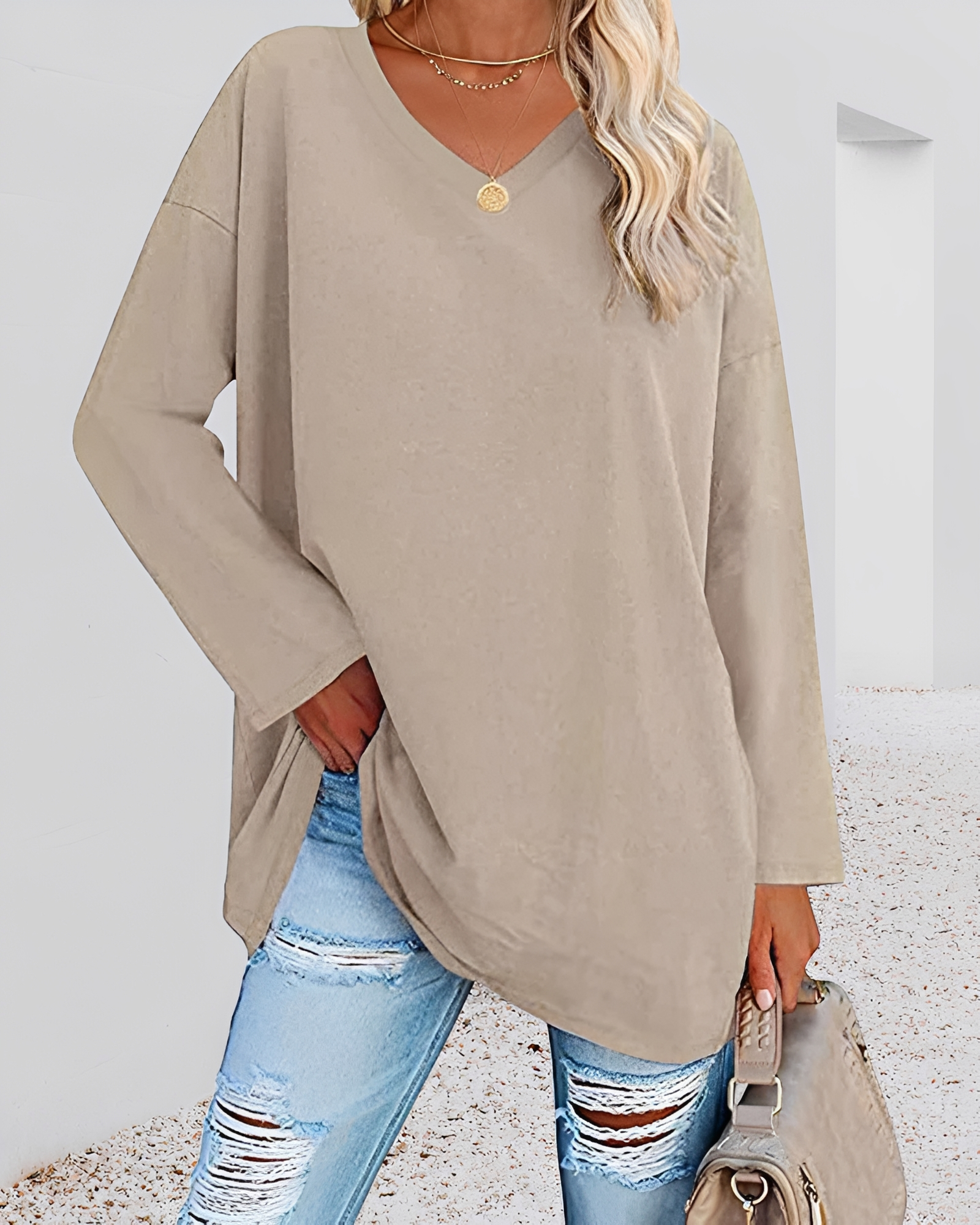 Kendra - Stilvolles V-Neck-Shirt mit lockerer Passform