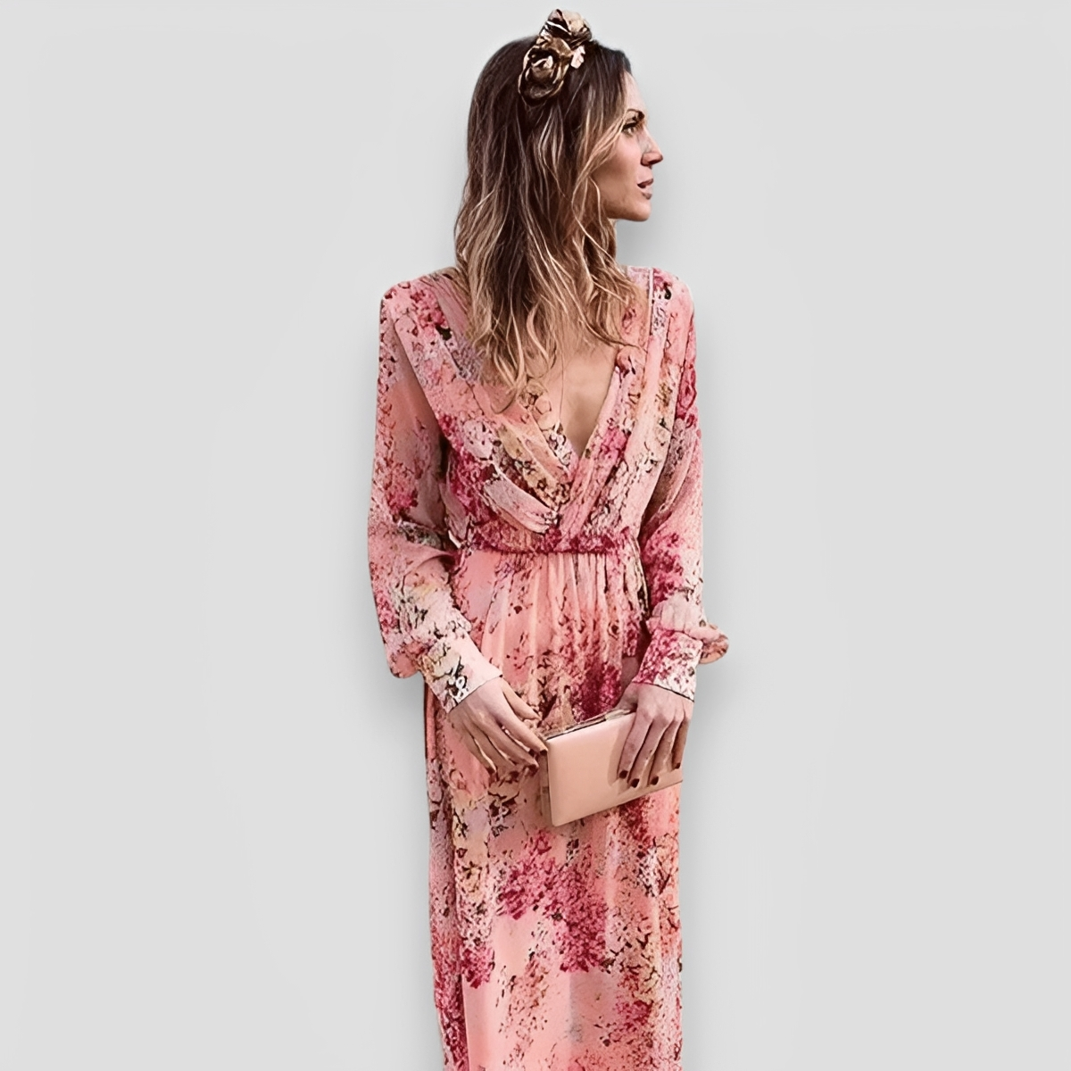 Elanisse - Elegantes Kleid in Maxi-Länge mit V-Ausschnitt