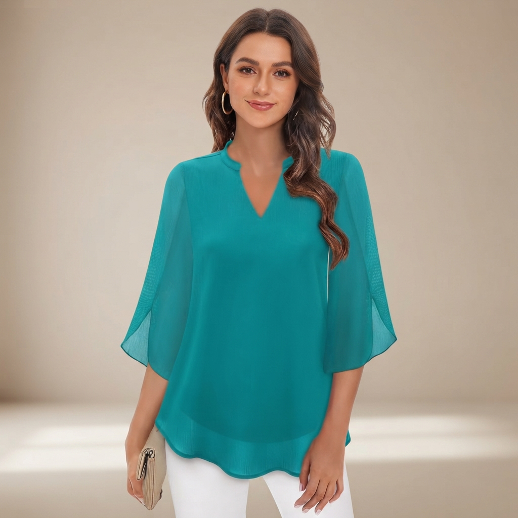 Arsine - Moderne, locker geschnittene Bluse mit V-Ausschnitt