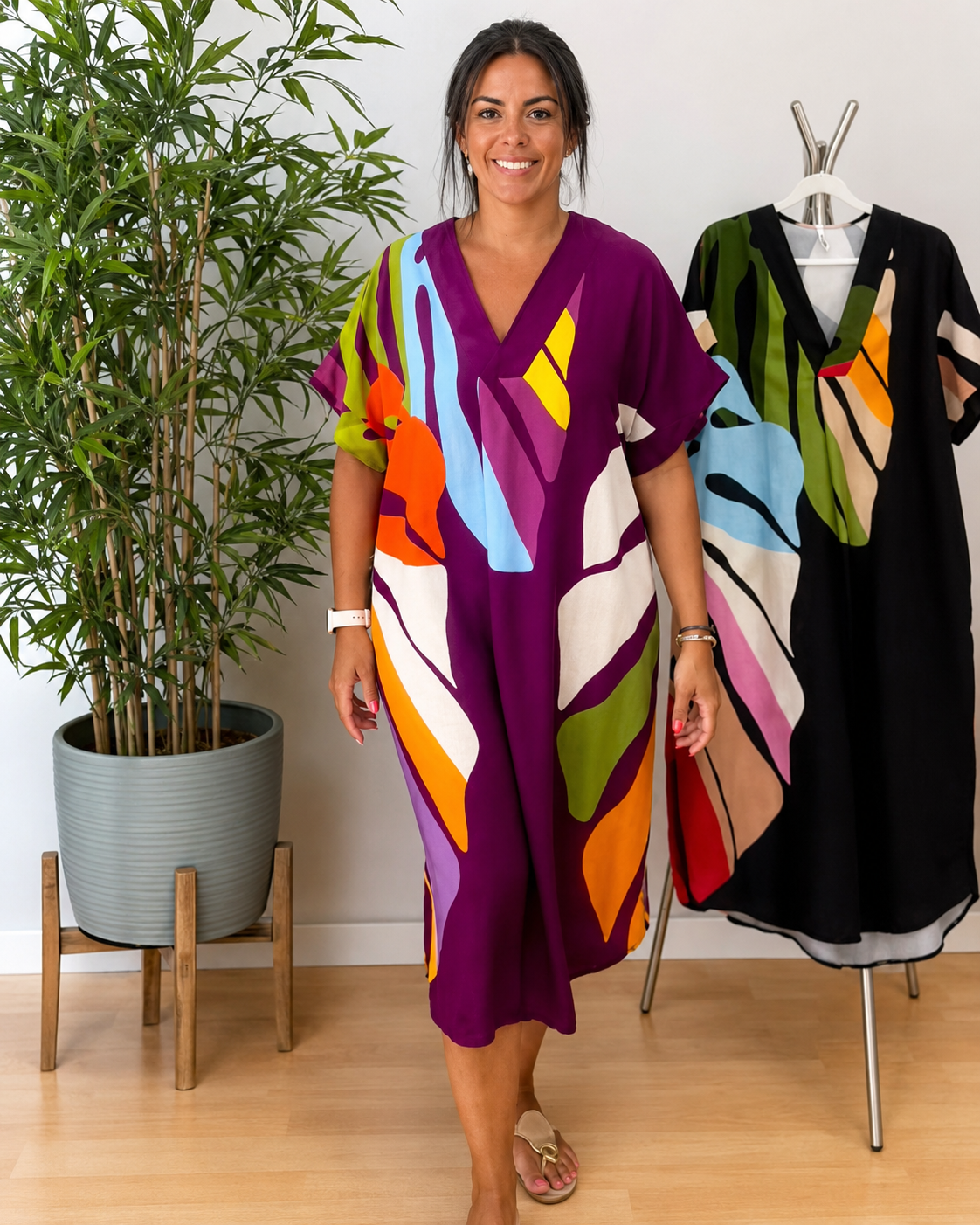 Curlene - Schickes Weitgeschnittenes Midikleid