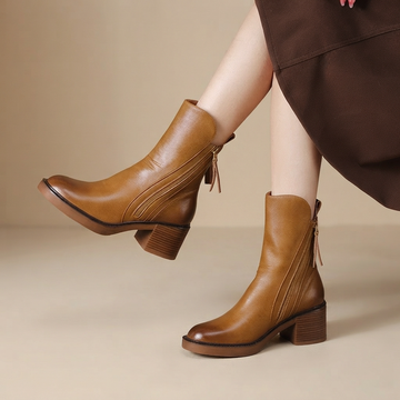 Jadonna - Trendige Stiefeletten mit Absatz und Reißverschluss