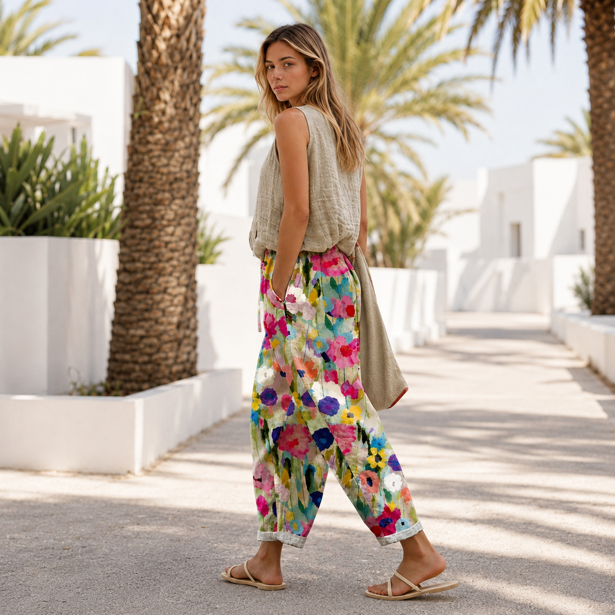 Kheyri - Luftige Hosen mit Blumendesign