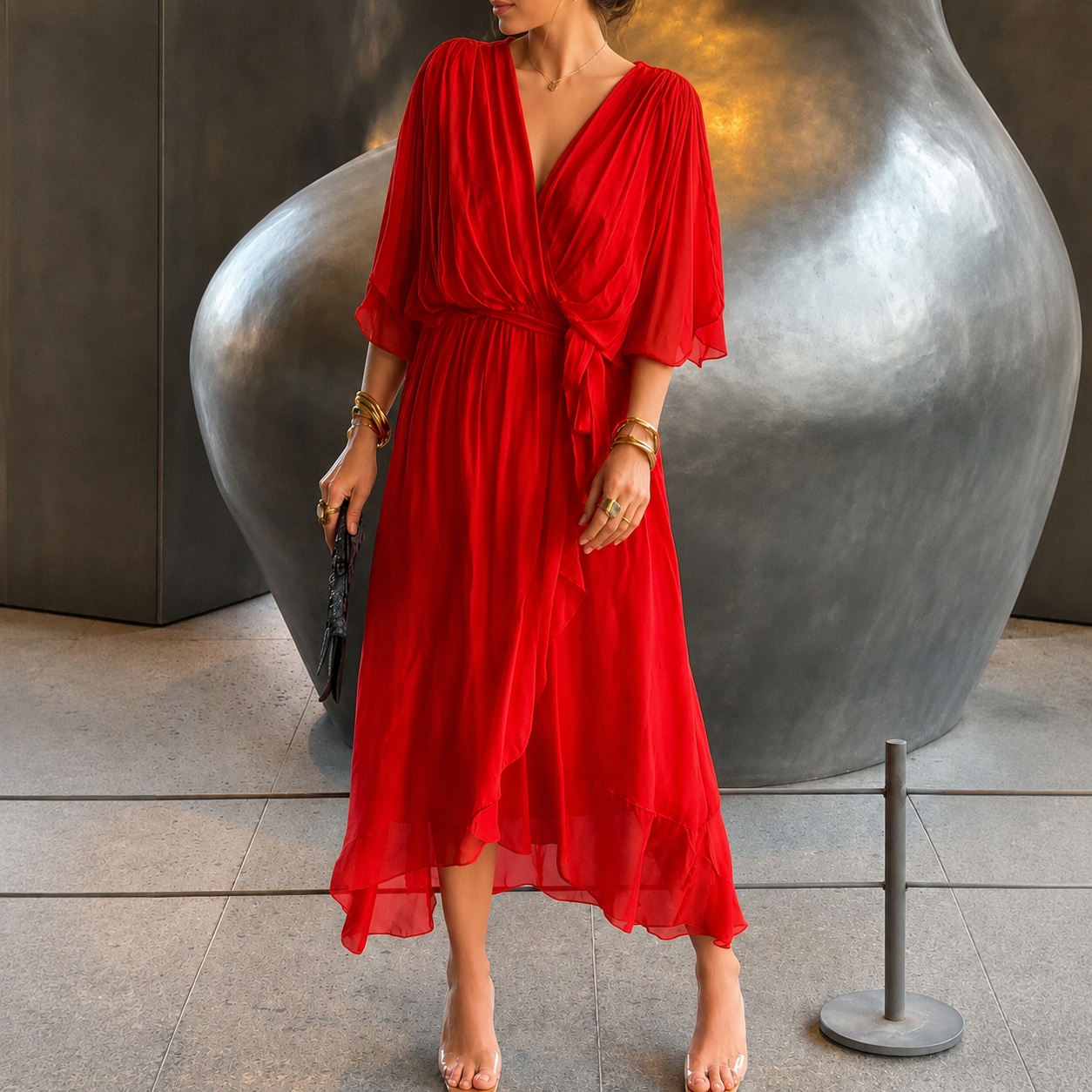 Jescah - Elegantes Kleid mit weiten Ärmeln