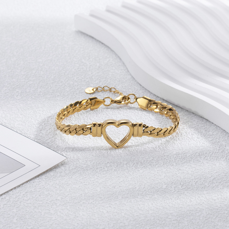 Armband mit Hohlherz in Gold - Offenes Herzarmband