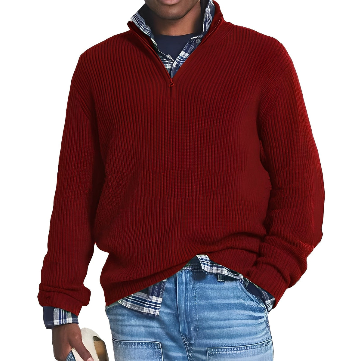 Edward - Trendiger Pullover mit halbem Reißverschluss