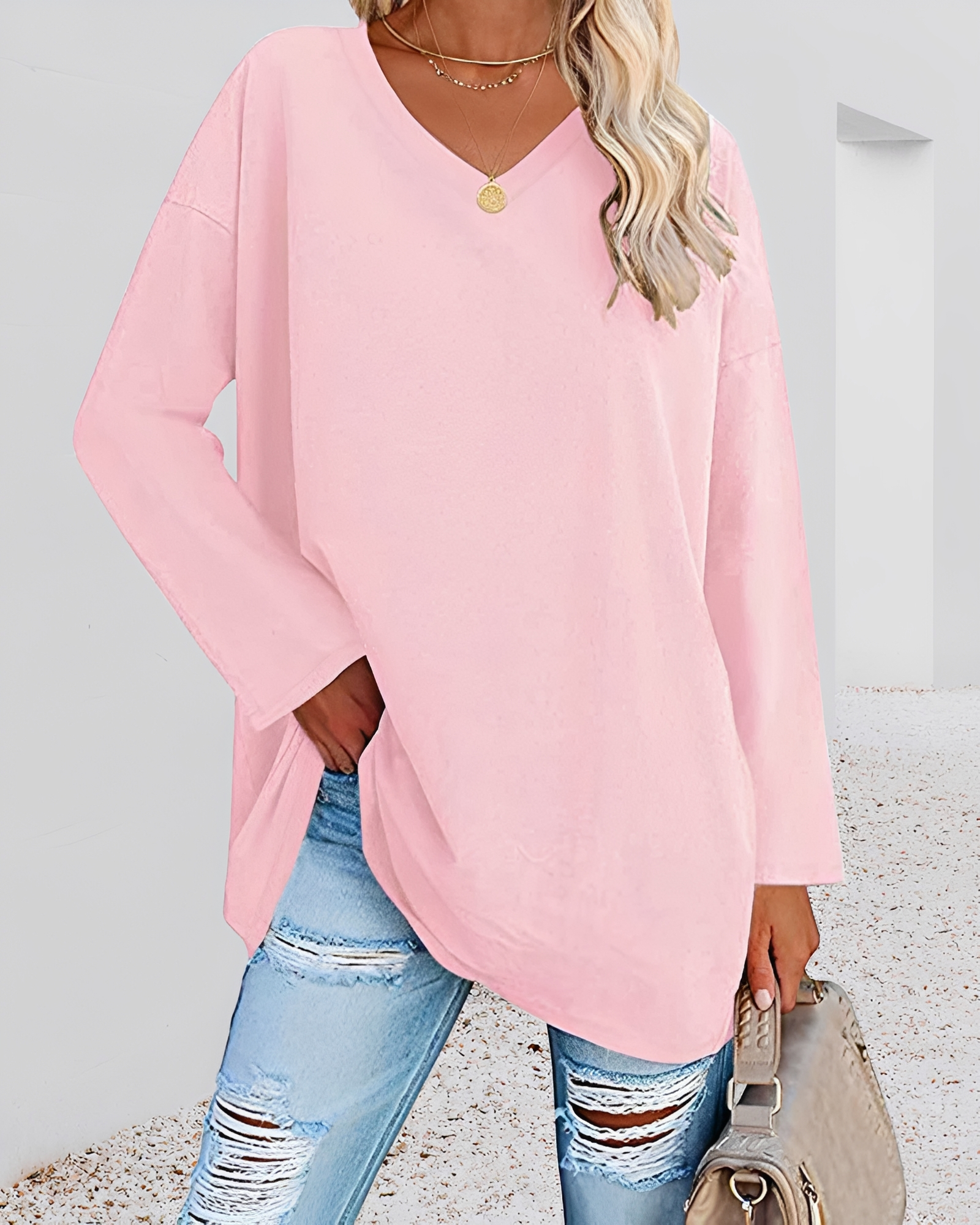Kendra - Stilvolles V-Neck-Shirt mit lockerer Passform