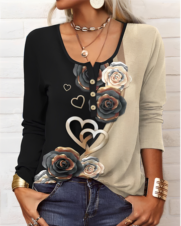 Alejandra - Modische Halbknopf-Bluse