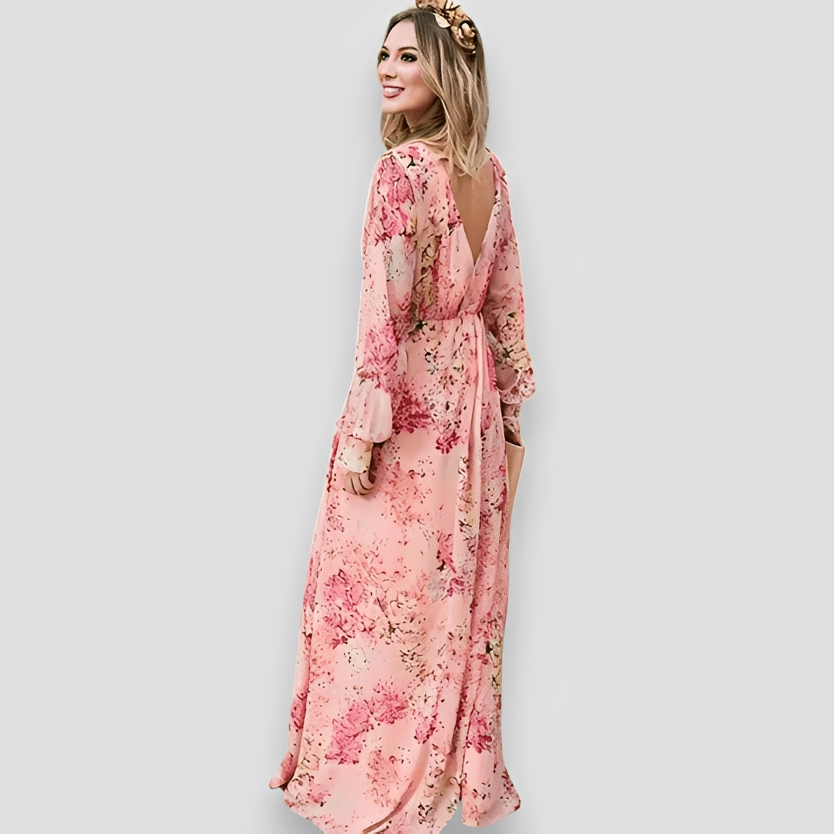 Elanisse - Elegantes Kleid in Maxi-Länge mit V-Ausschnitt