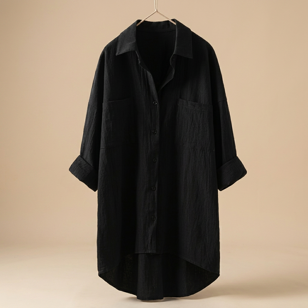Jacient - Weit geschnittenes Button-Down-Oberteil