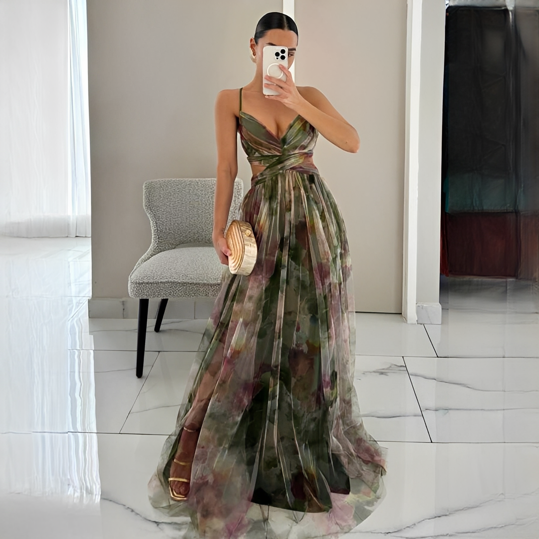 Darrisha - Elegantes Maxikleid mit überkreuztem Schnitt
