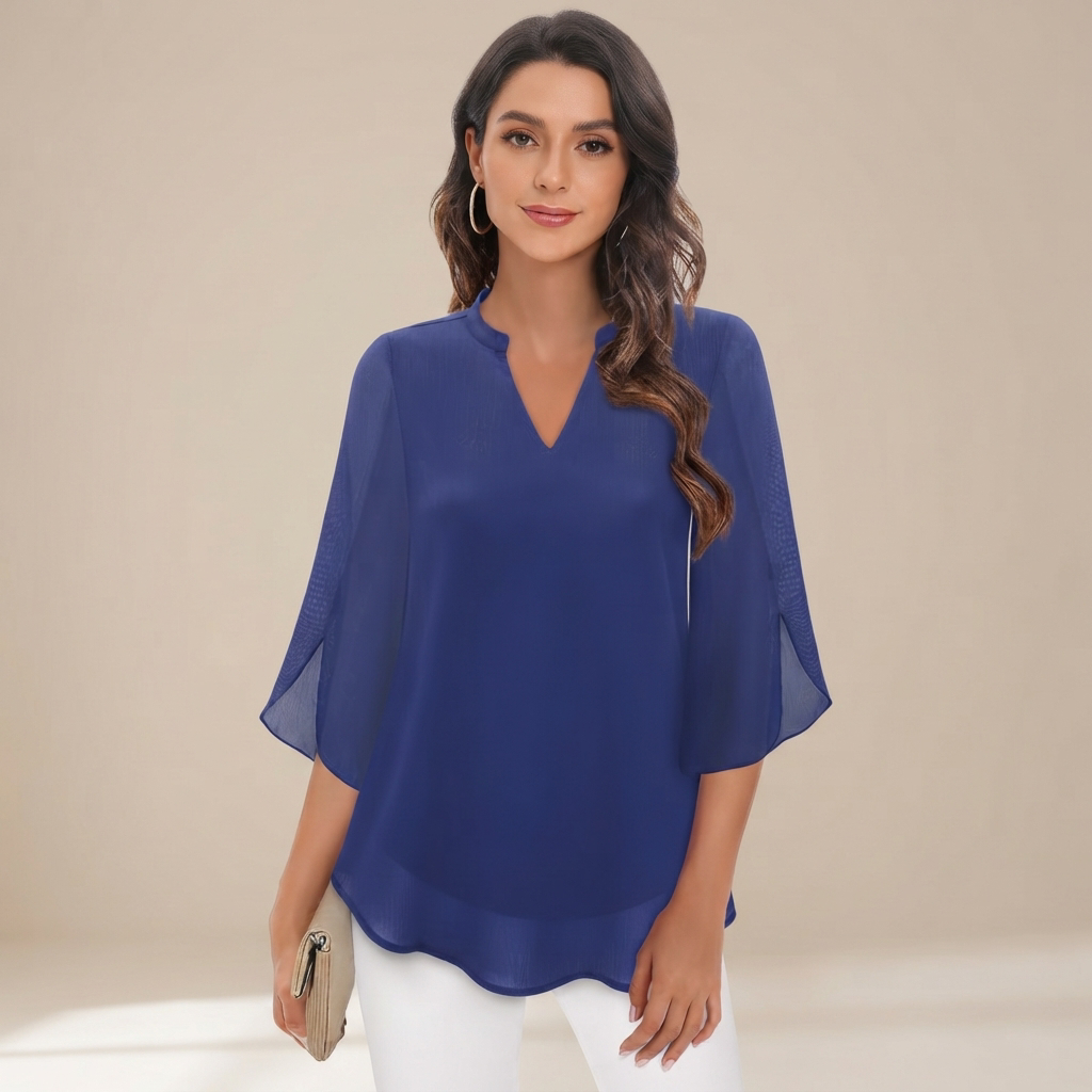 Arsine - Moderne, locker geschnittene Bluse mit V-Ausschnitt