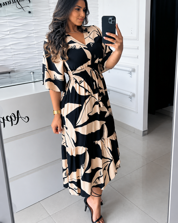 Agathe - Schickes Midikleid mit V-Ausschnitt