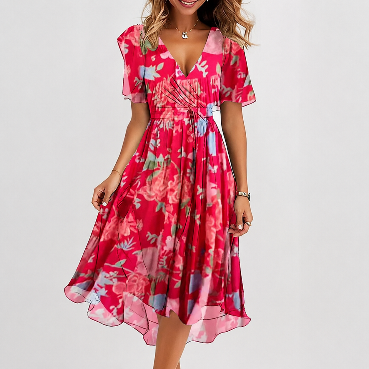 Luella - Legeres Midikleid mit V-Ausschnitt