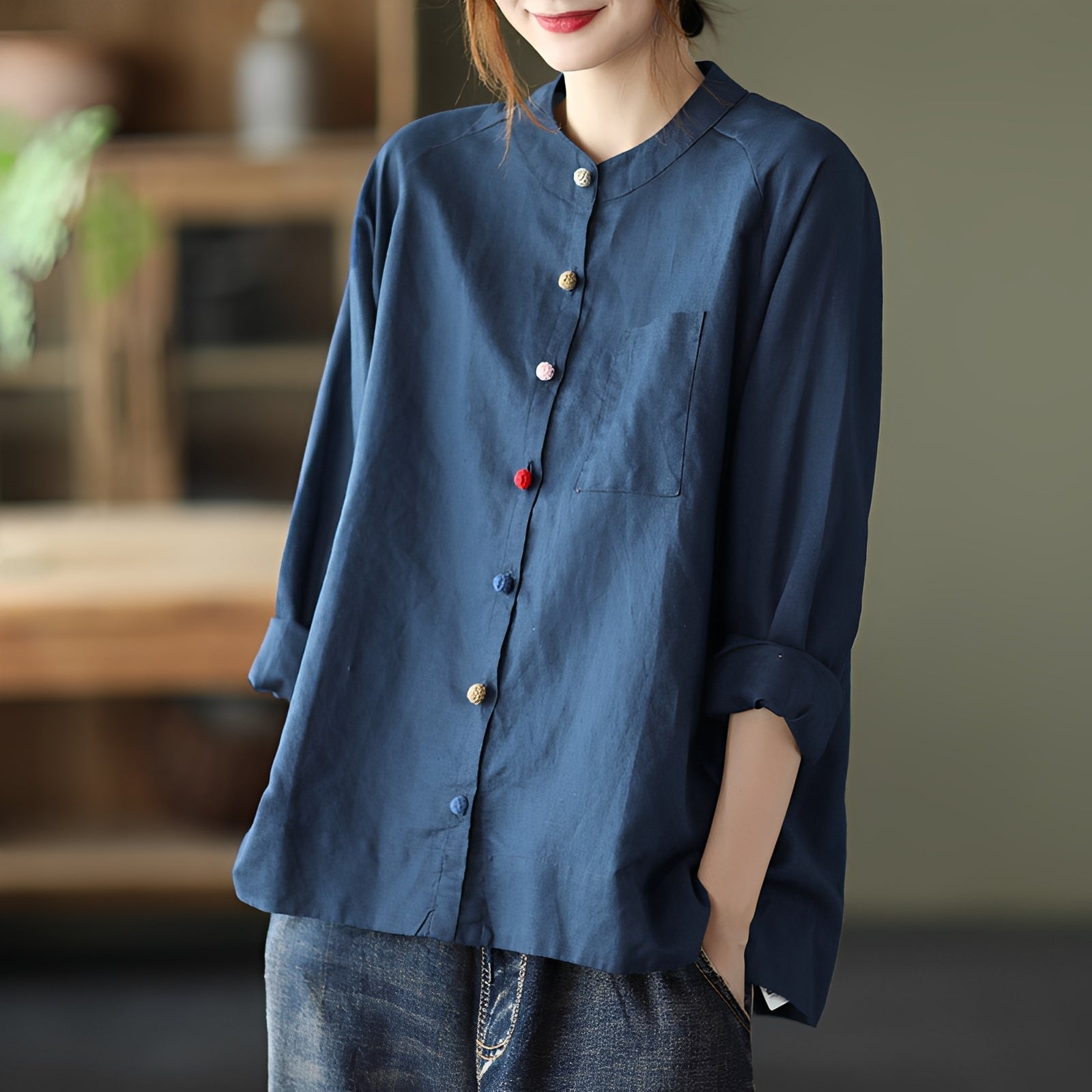 Nellie - Komfortable Bluse mit Taschen für Damen