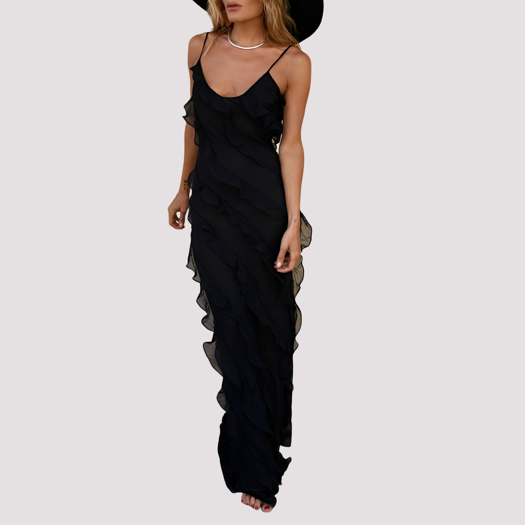 Micah - Elegantes Maxikleid mit Rüschen