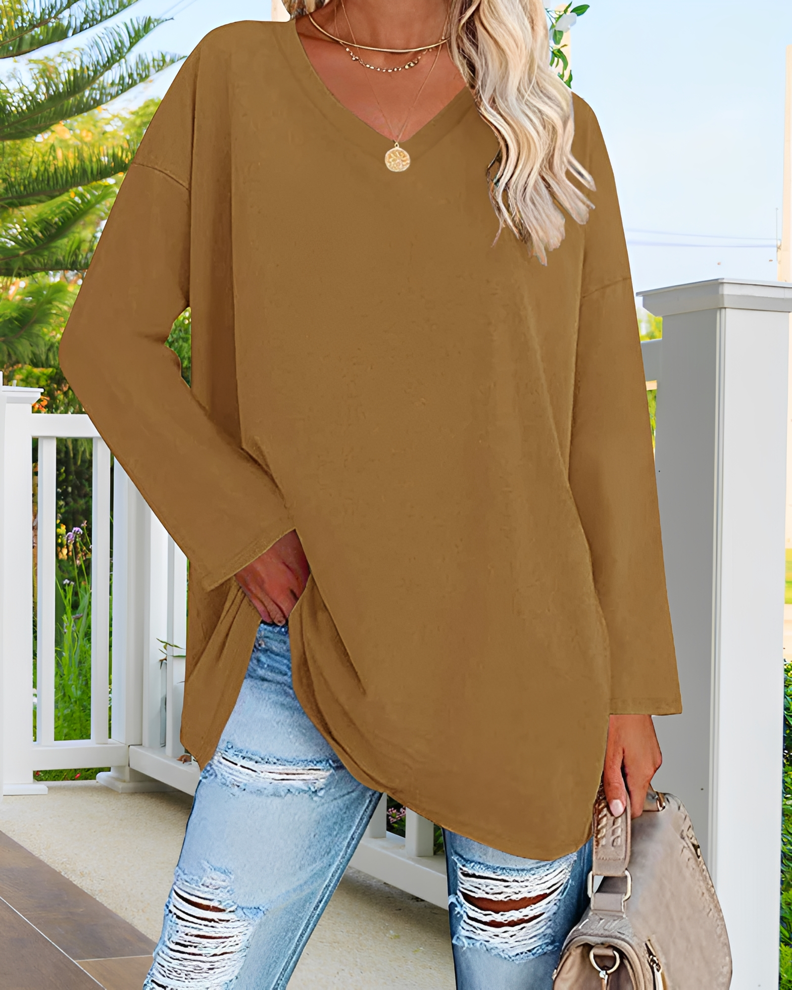 Kendra - Stilvolles V-Neck-Shirt mit lockerer Passform