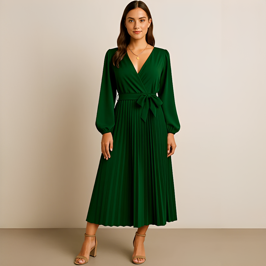 Naomi - Schickes Kleid mit V-Ausschnitt und Falten