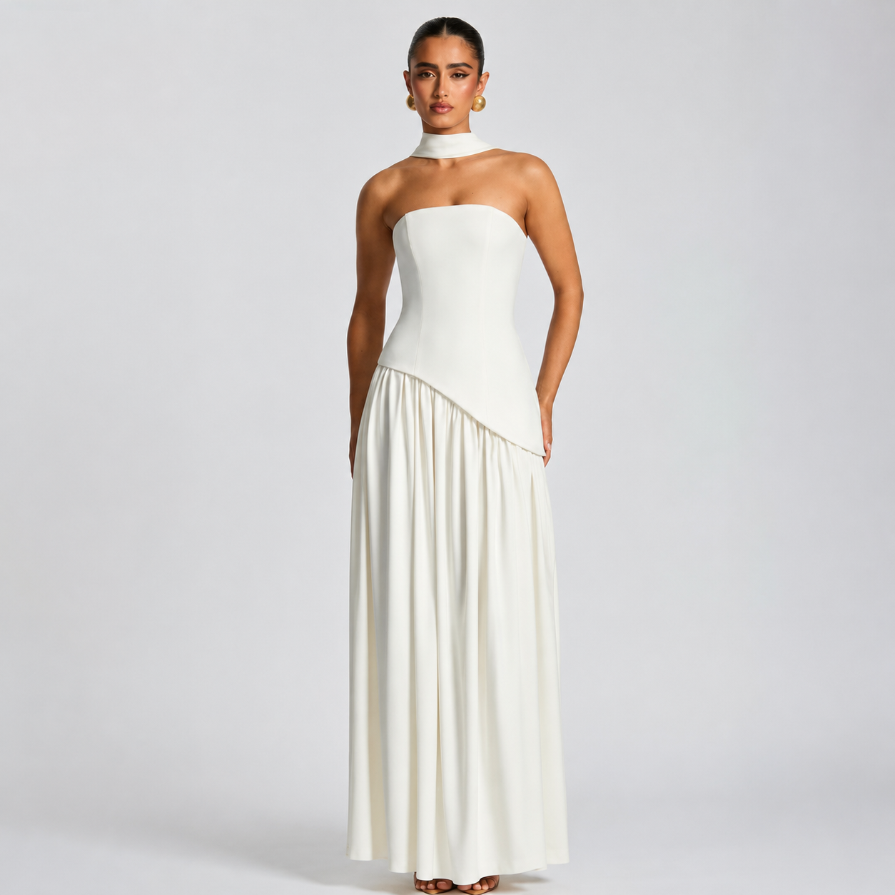 Fatimea - Elegantes Tube-Top-Maxikleid