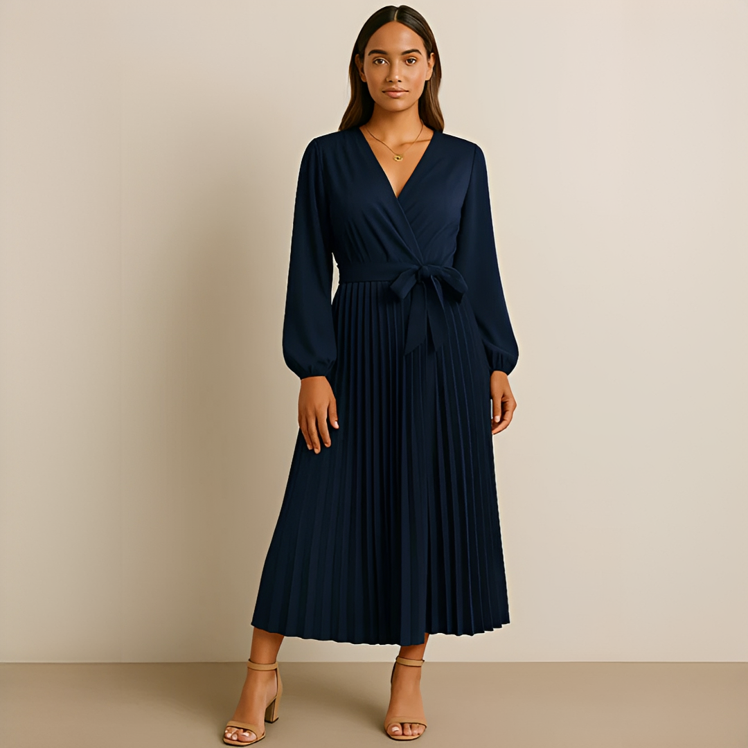 Naomi - Schickes Kleid mit V-Ausschnitt und Falten