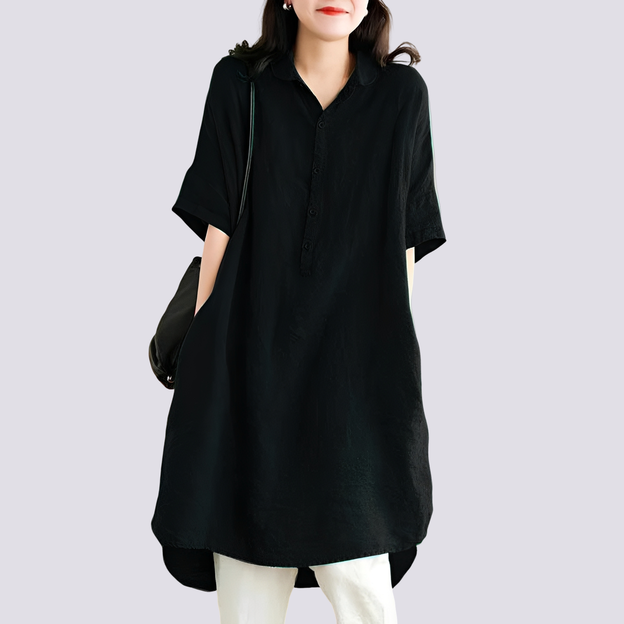 Deborah - Komfortables, locker geschnittenes Damen-Hemdkleid