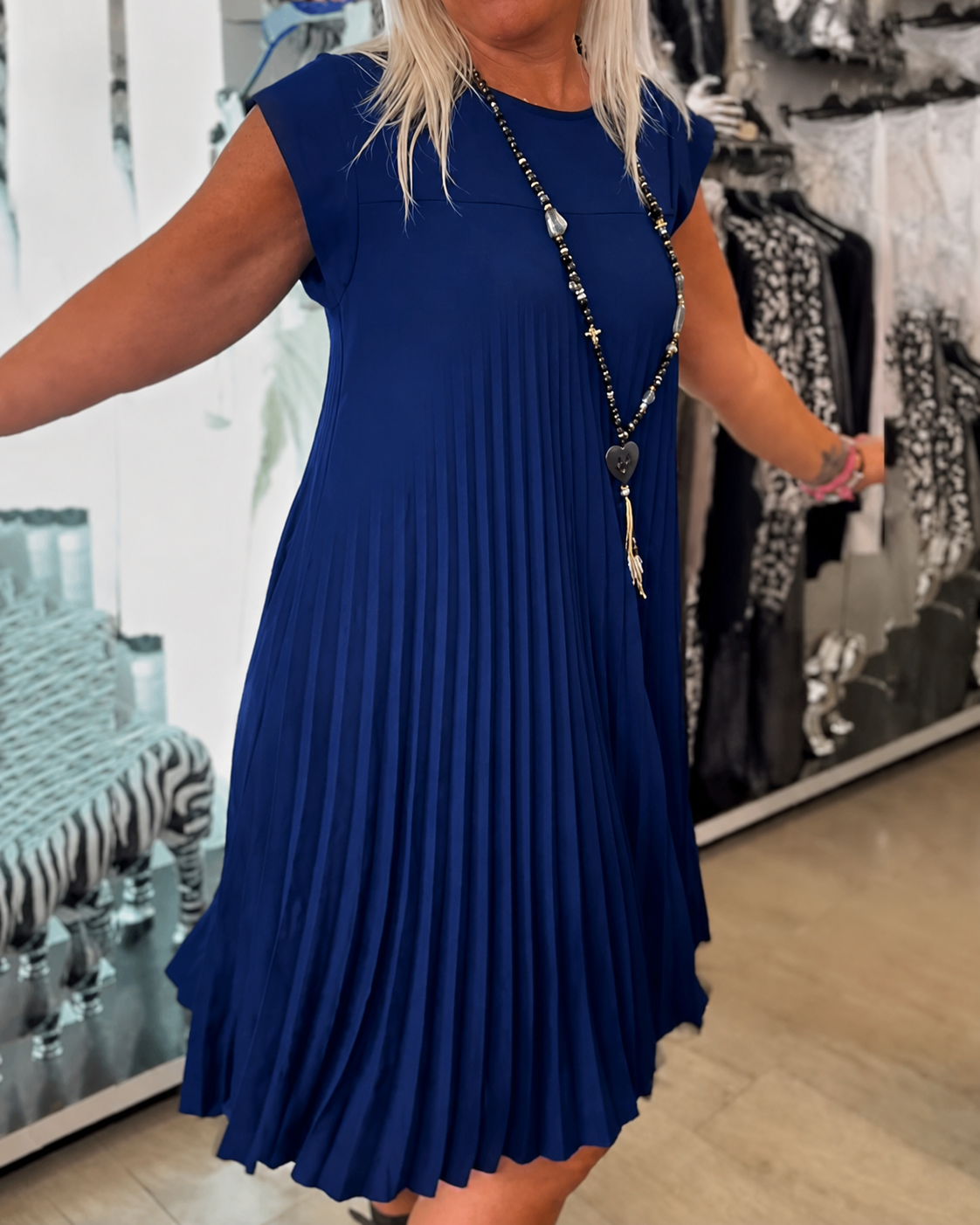 Angélique - Weiter Plisseekleid