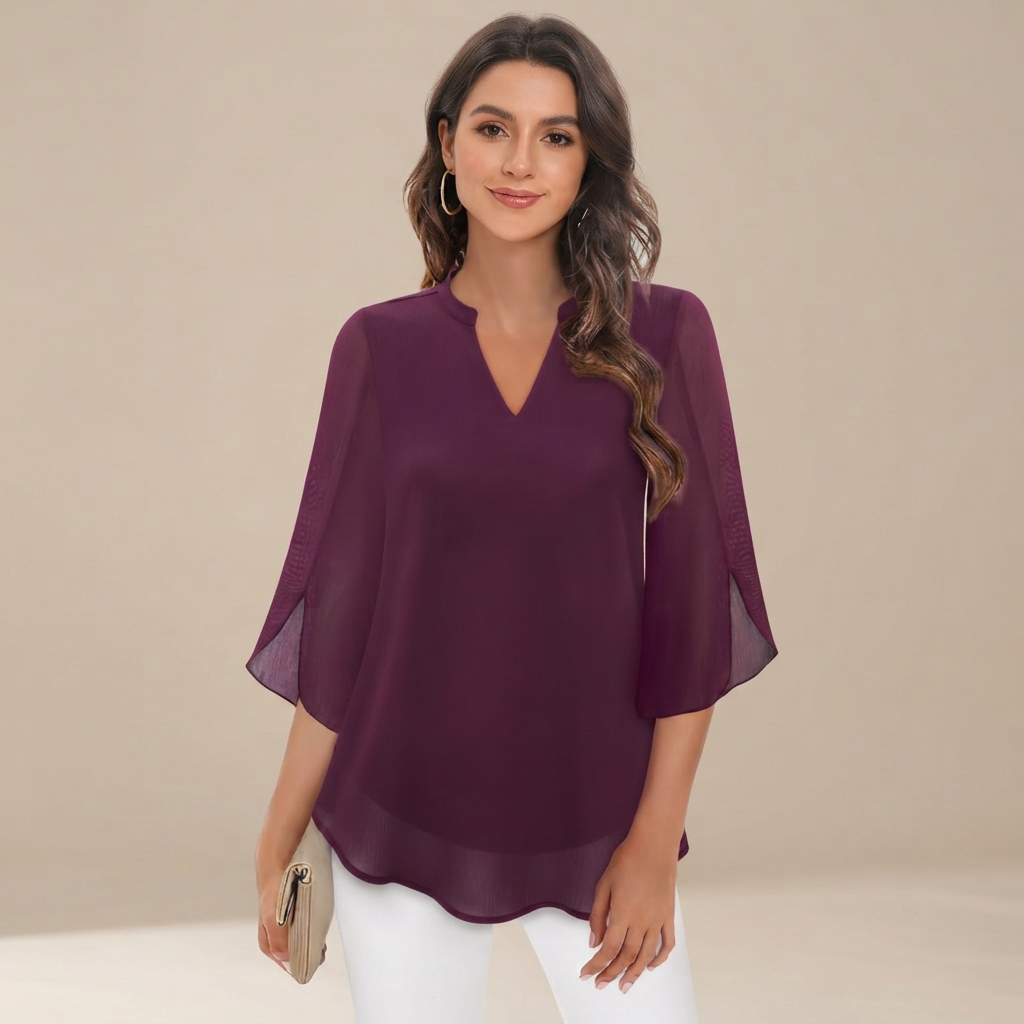 Arsine - Moderne, locker geschnittene Bluse mit V-Ausschnitt