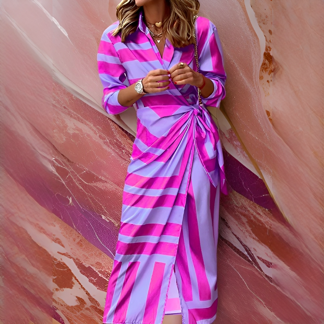 Emily - Elegantes und Schickes Kleid mit Streifen