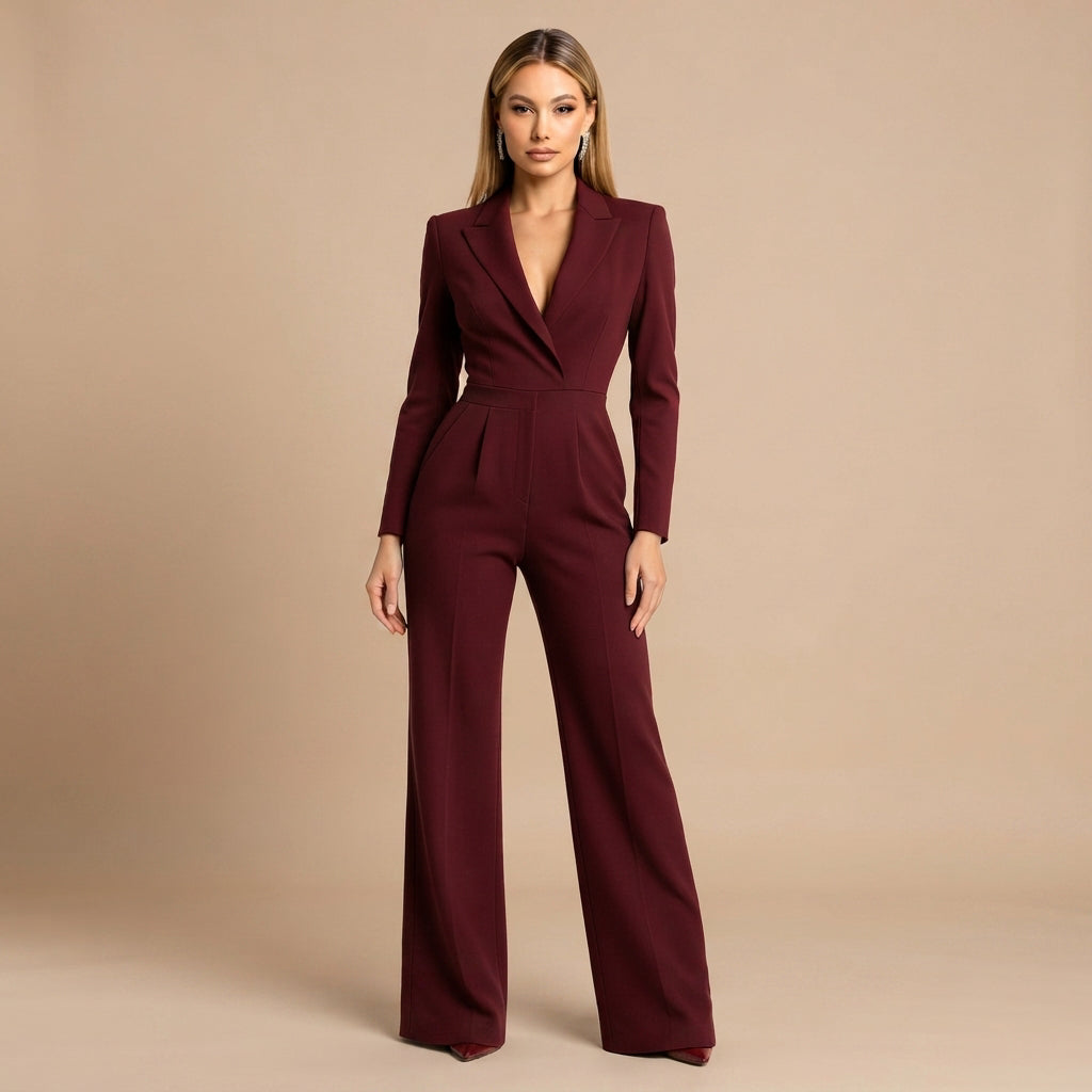 Elnaz - Schicker Jumpsuit mit V-Ausschnitt und lässigem Schnitt
