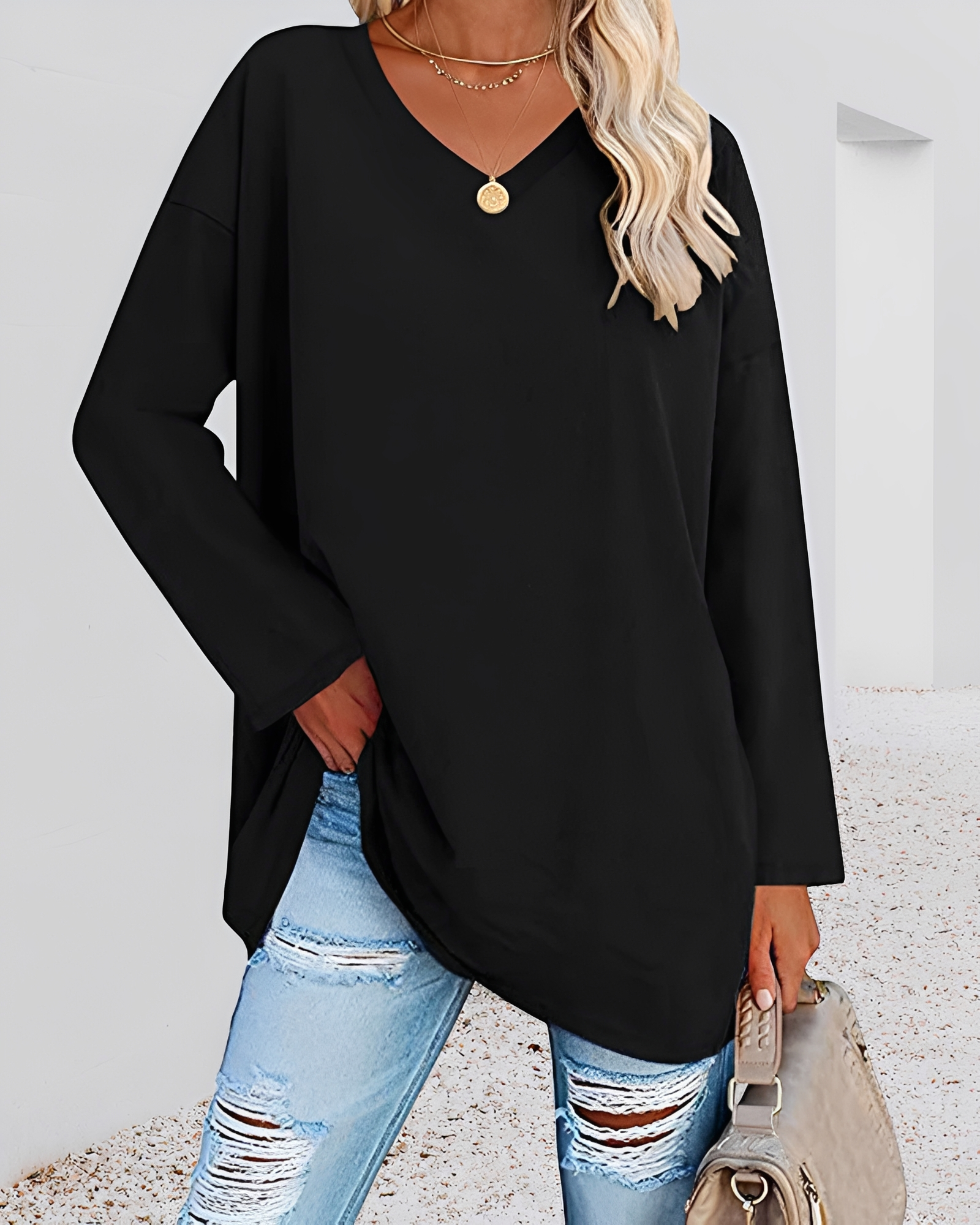 Kendra - Stilvolles V-Neck-Shirt mit lockerer Passform