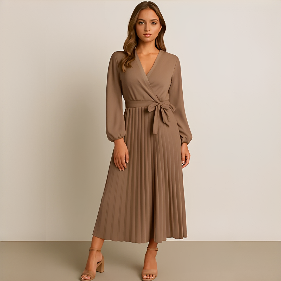 Naomi - Schickes Kleid mit V-Ausschnitt und Falten