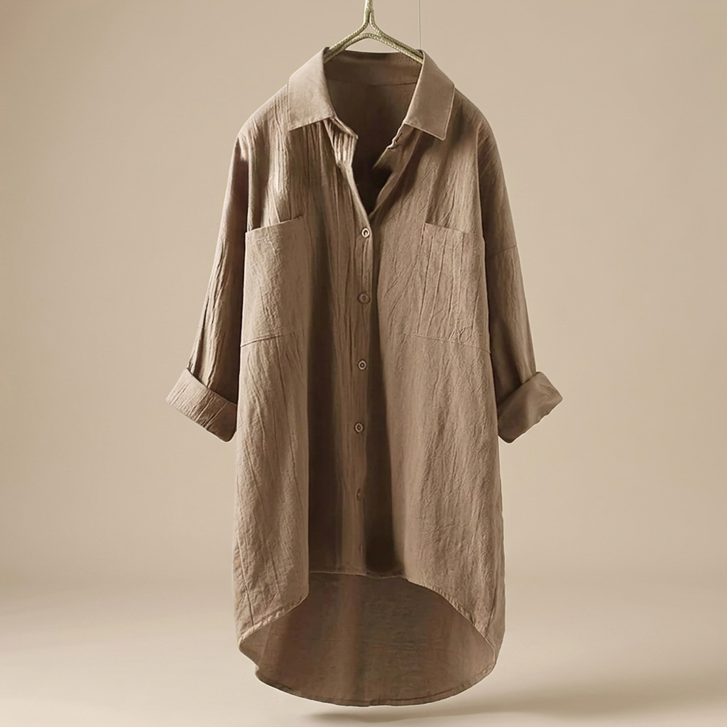 Jacient - Weit geschnittenes Button-Down-Oberteil