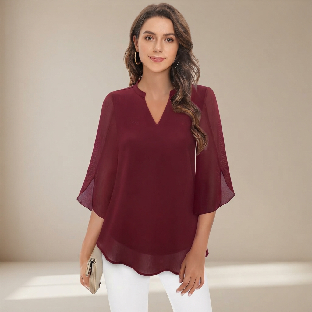Arsine - Moderne, locker geschnittene Bluse mit V-Ausschnitt