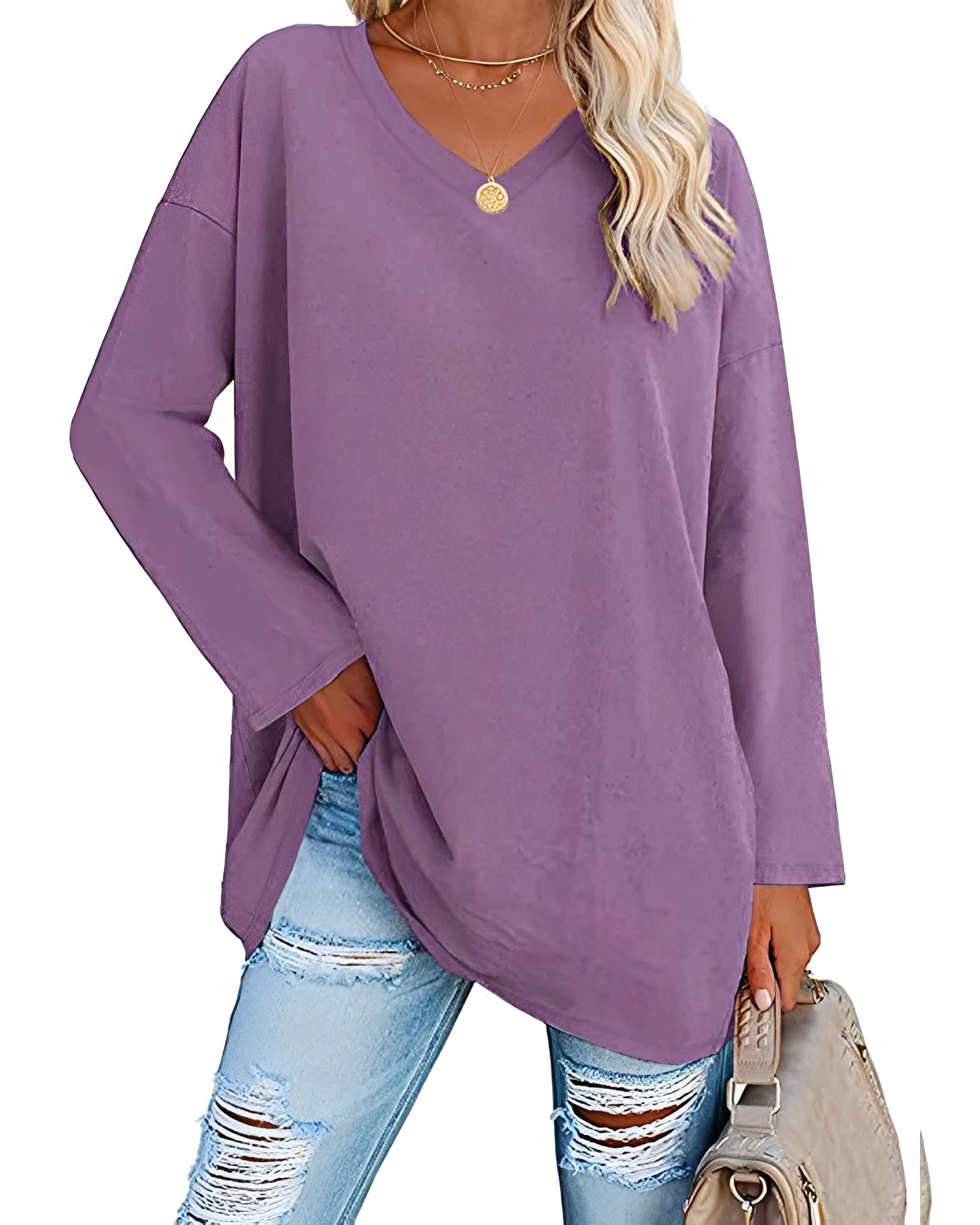 Kendra - Stilvolles V-Neck-Shirt mit lockerer Passform