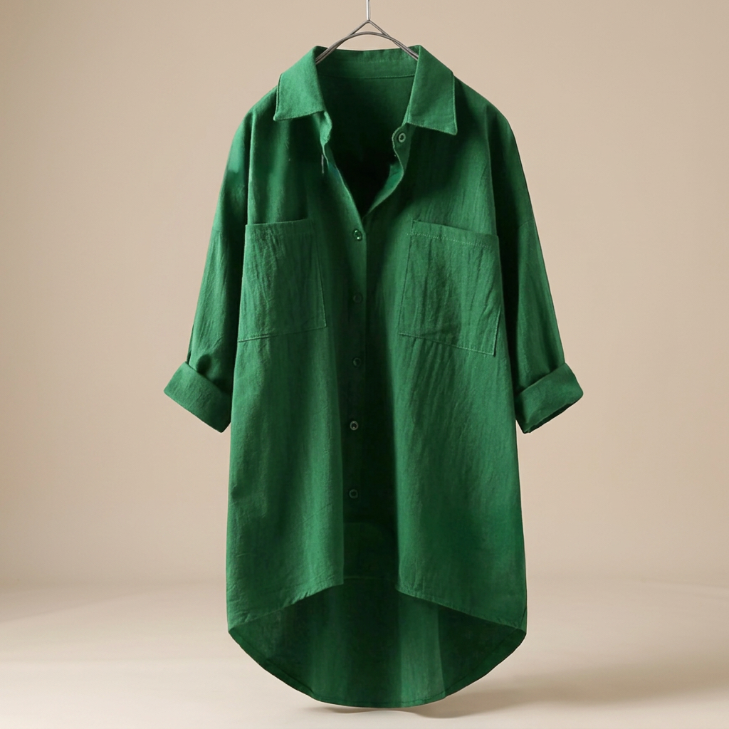 Jacient - Weit geschnittenes Button-Down-Oberteil