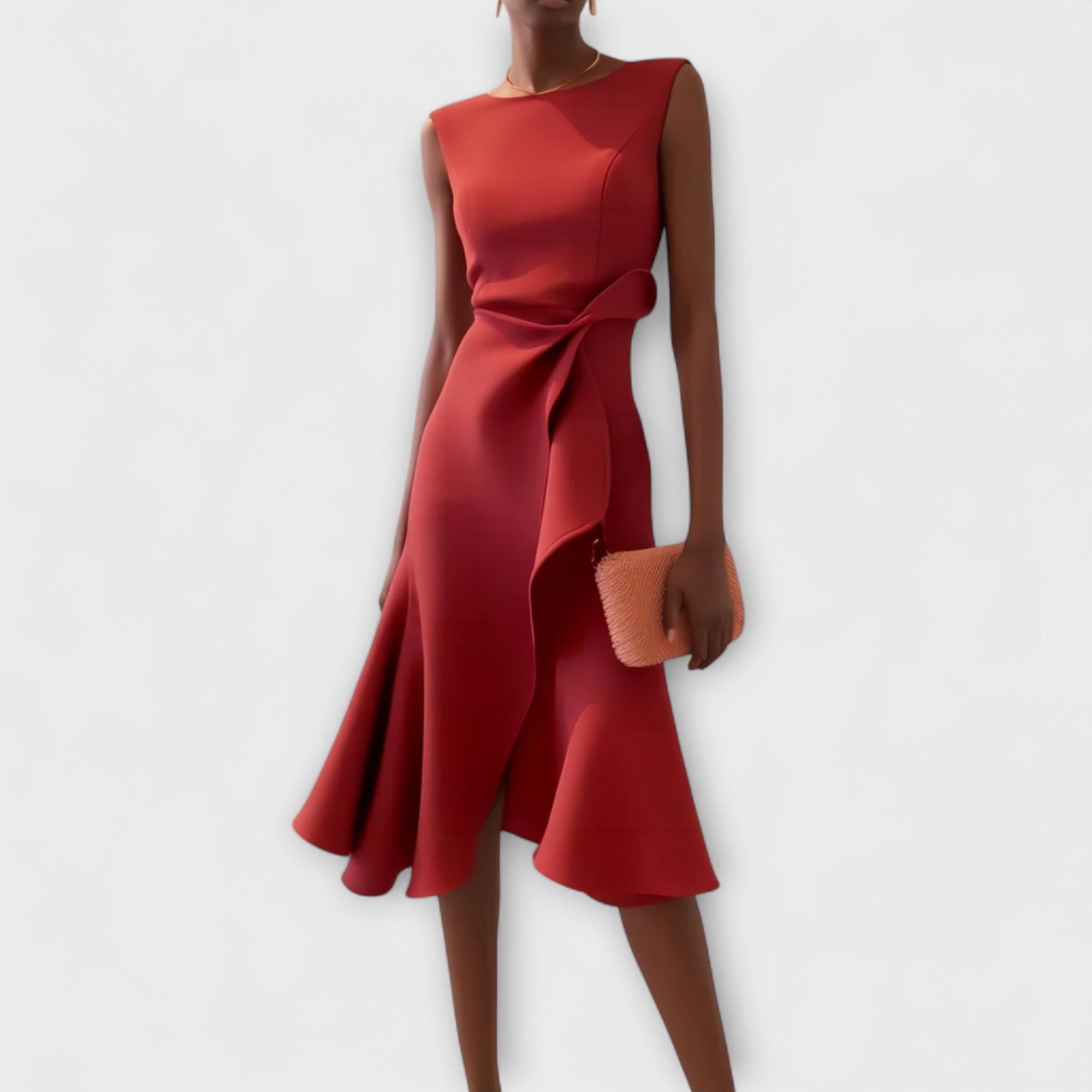 Sheila - Elegantes Damen-Midikleid mit Rüschendetails