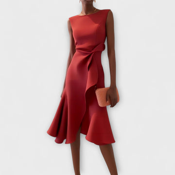 Sheila - Elegantes Damen-Midikleid mit Rüschendetails