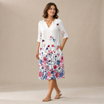 Ninna - Stilvolles und figurbetontes V-Ausschnitt-Kleid