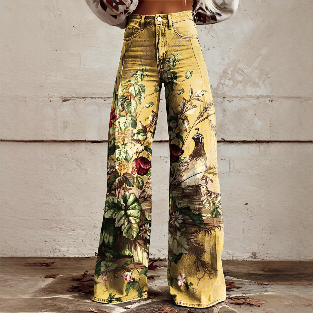 Shelley - Bequeme Weitgeschnittene Bedruckte Jeans