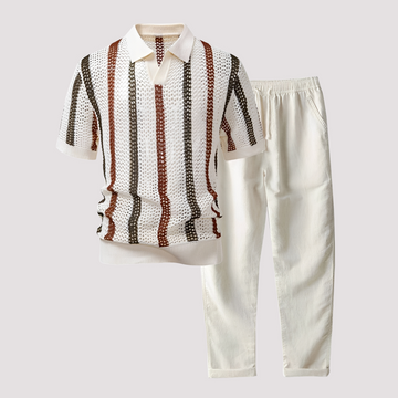 Richards - Komfortables Streifen-Polo mit Hosen-Set