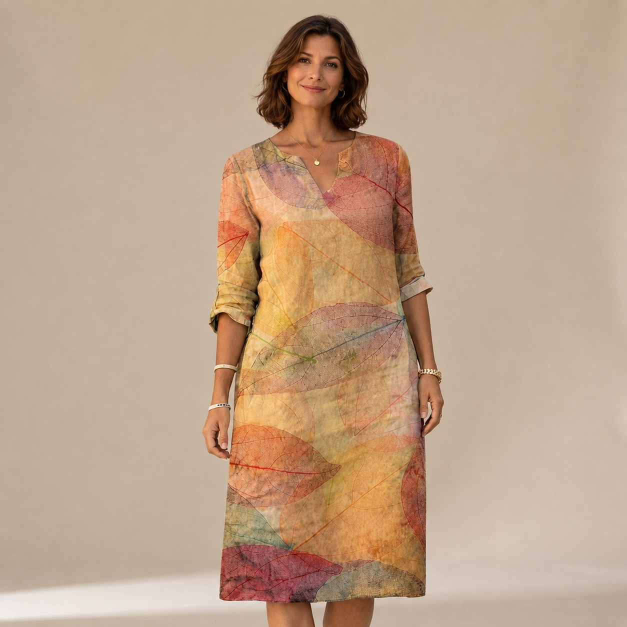 Ninna - Stilvolles und figurbetontes V-Ausschnitt-Kleid