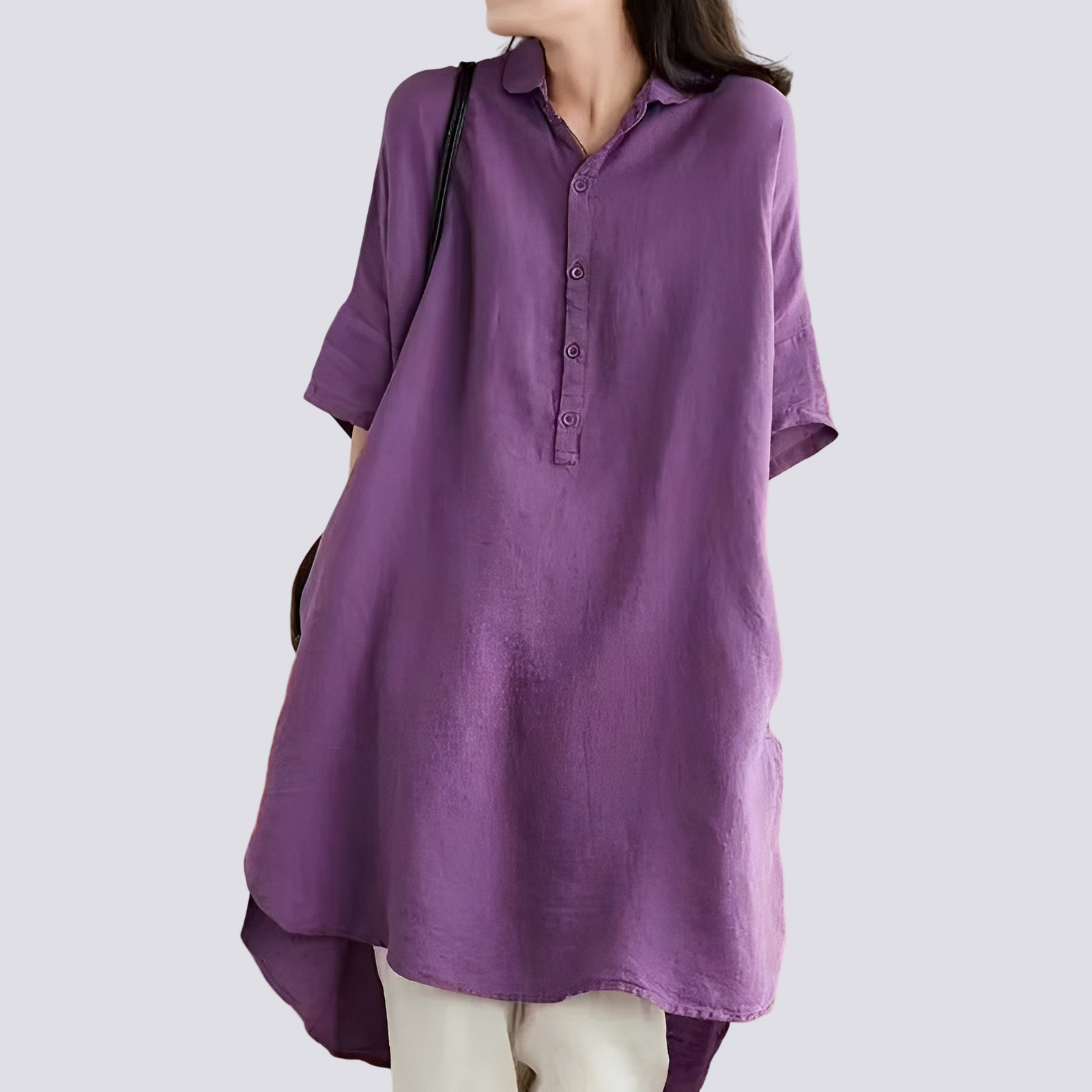Deborah - Komfortables, locker geschnittenes Damen-Hemdkleid