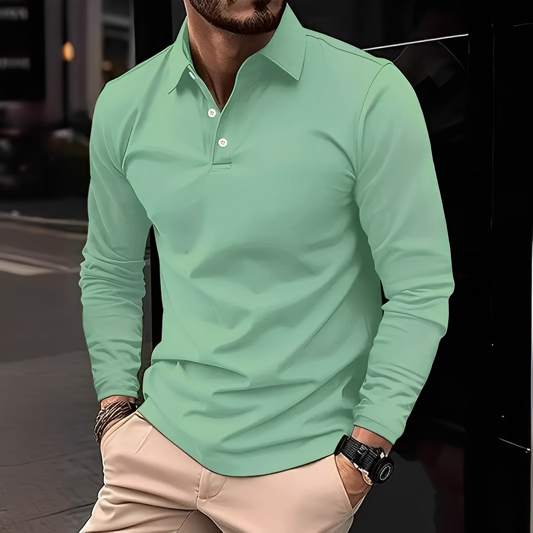 Deacon - Komfortables Langarm-Poloshirt für Männer