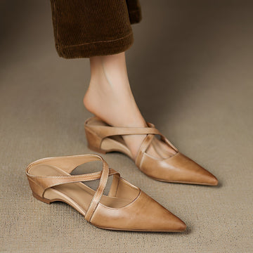 Riley - Moderne Flache Mules im Used-Look