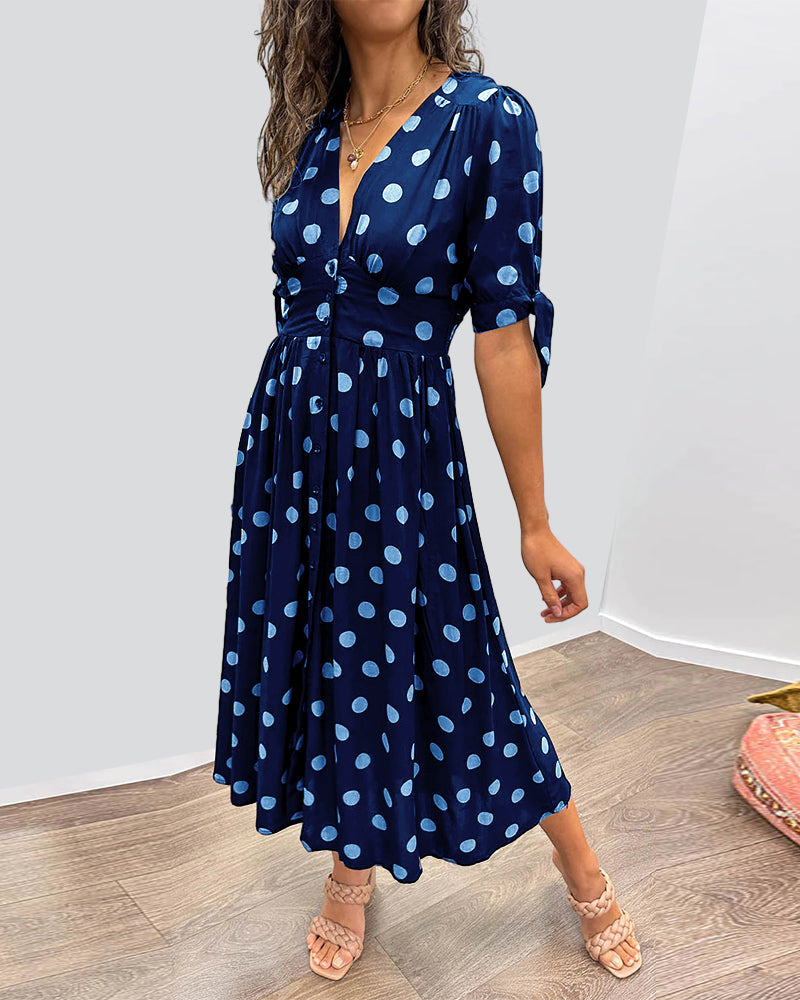 Penelope - Damen Midikleid mit Punkten