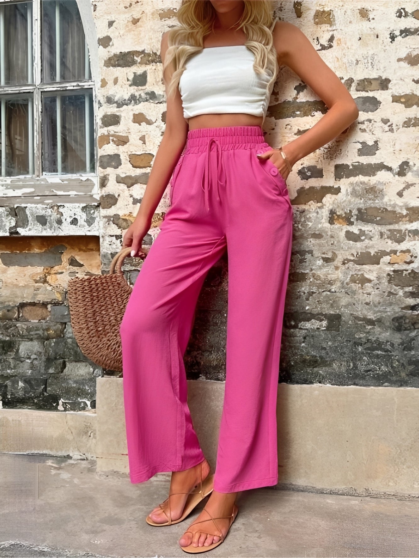 Allie - Modische, weit geschnittene Damenhose mit hoher Taille