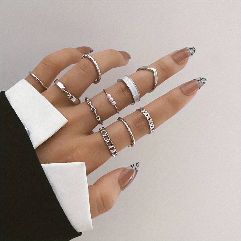 10 Stück Stil-Ringe - Anpassbare Ringe