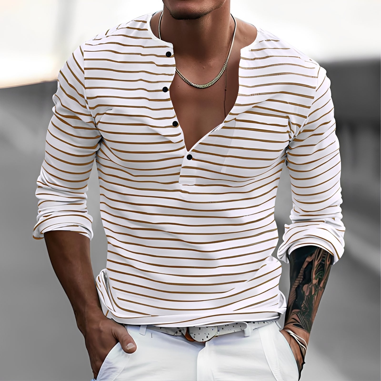 Thomson - Elegantes Gestreiftes Langarmshirt