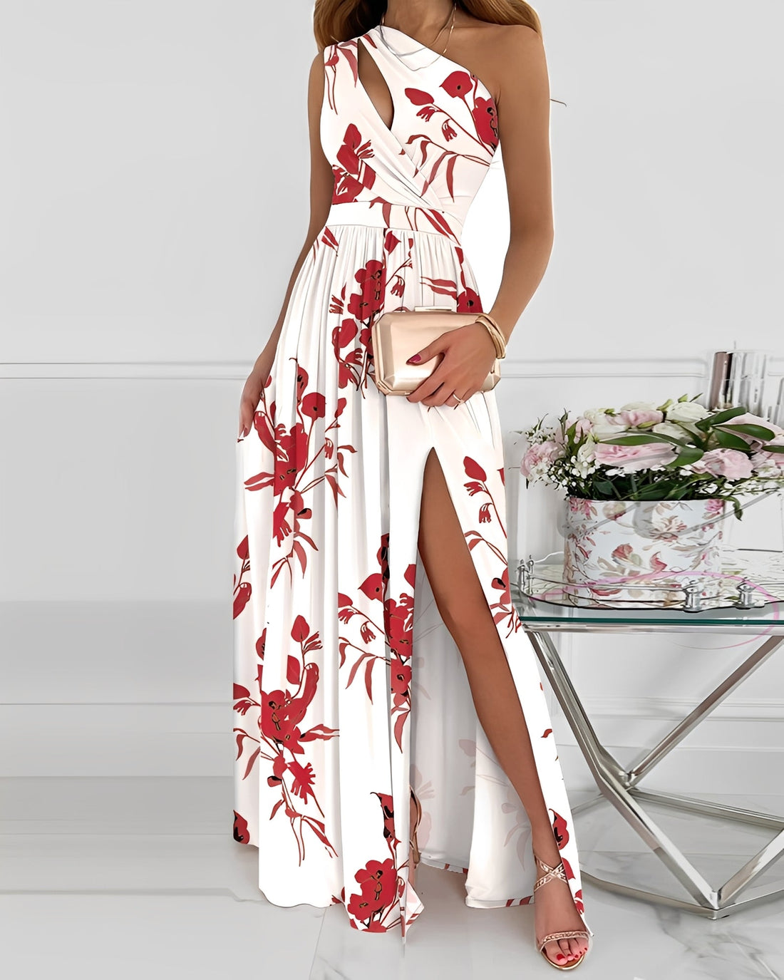 Jasmin - Modernes Maxikleid mit einem Träger für Damen