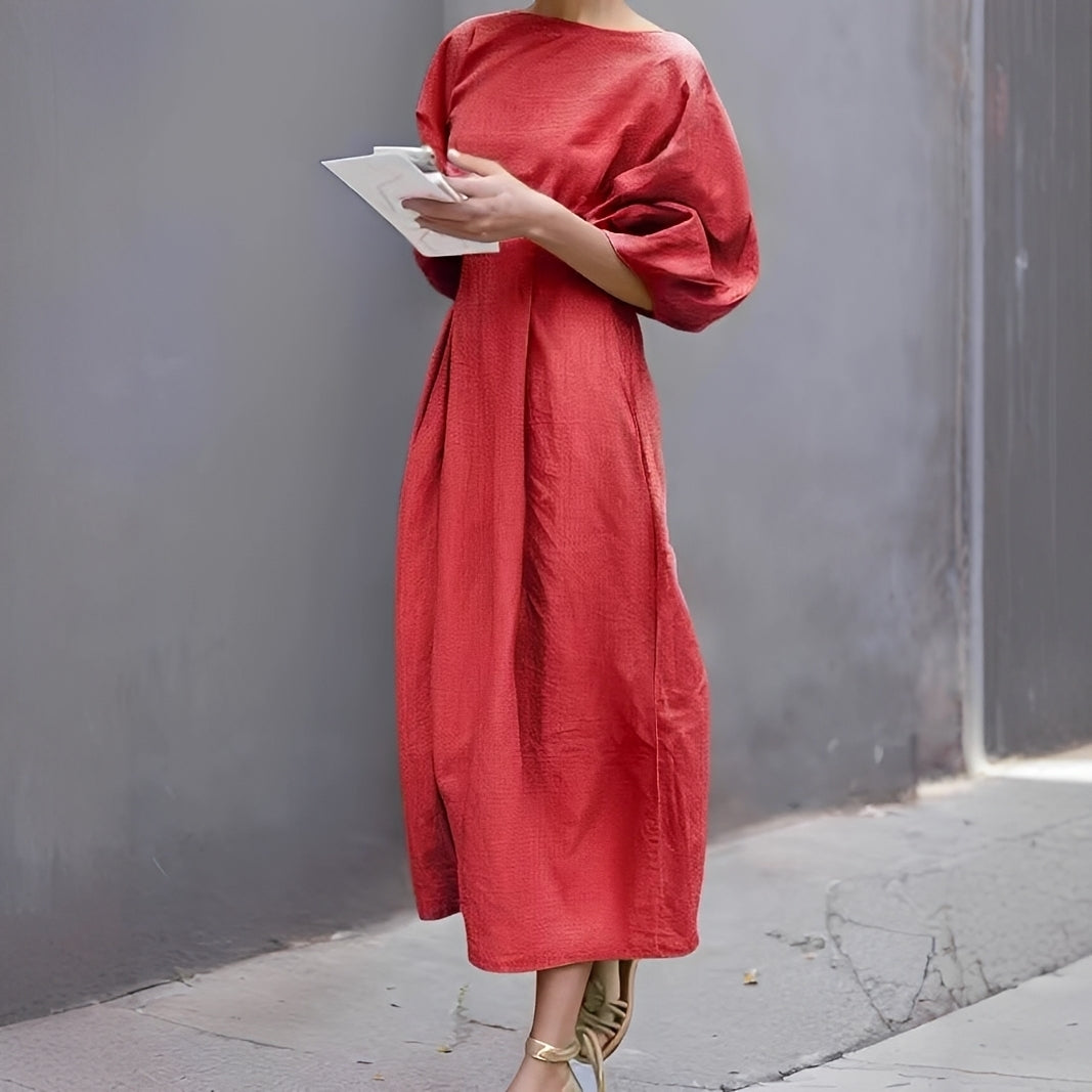 Mariam - Freizeit-Midikleid mit Falten